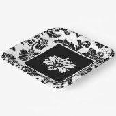 Zwart-wit, vochtig, formeel trouwpapier bord (Gebogen)