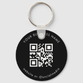 Zwart wit Voeg je aangepaste zakelijke Qr-codescan Sleutelhanger (Voorkant)
