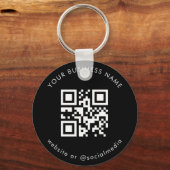 Zwart wit Voeg je aangepaste zakelijke Qr-codescan Sleutelhanger (Voorkant)