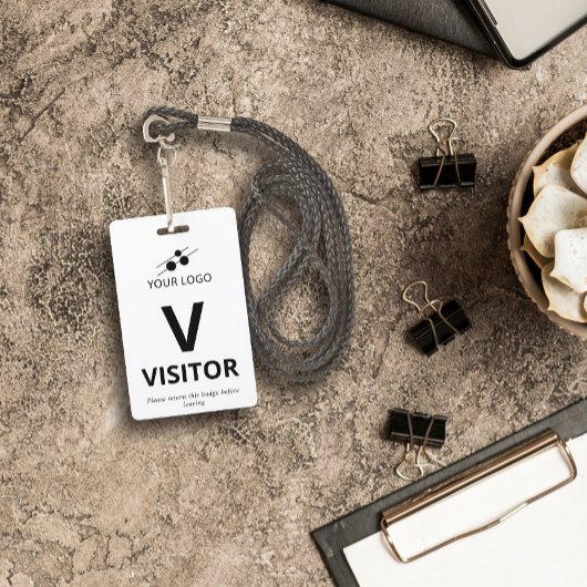 Zwart wit Voeg je Logo bezoeker toe Badge