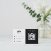 Zwart-wit voegt uw QR-code standaard toe Visitekaartje (Staand voorkant)