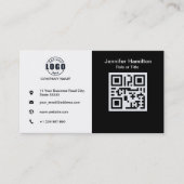 Zwart-wit voegt uw QR-code standaard toe Visitekaartje (Voorkant)