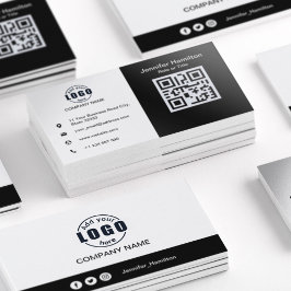 Zwart-wit voegt uw QR-code standaard toe Visitekaartje