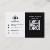 Zwart-wit voegt uw QR-code toe Visitekaartje (Voorkant)