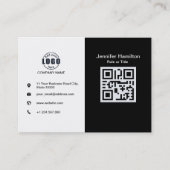 Zwart-wit voegt uw Visitekaartje QR-code toe (Voorkant)