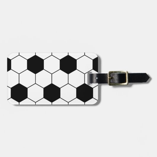 Zwart-wit Voetbal Bagagelabel (Voorkant horizontaal)