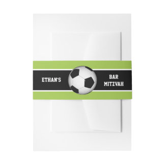 Zwart, wit Voetbal Bar Mitzvah Uitnodigingen Wikkel