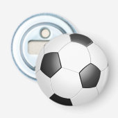 Zwart-wit Voetbal Button Flesopener (Voorkant)