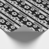 Zwart-wit Voetbal Cadeaupapier (Hoek)
