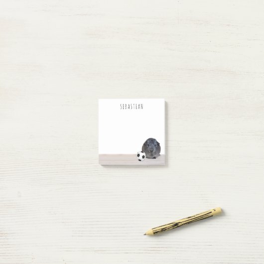 Zwart wit Voetbal cavia terug naar school Post-it® Notes (Op bureau)