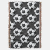 Zwart-wit Voetbal Deken (Voorkant Verticaal)