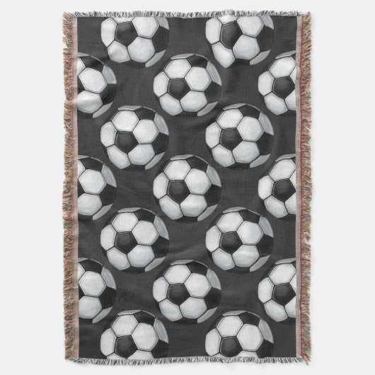 Zwart-wit Voetbal Deken (Voorkant Verticaal)