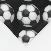 Zwart-wit Voetbal Fleece Deken (Hoek)