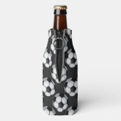 Zwart-wit Voetbal Flesjeskoeler (Fles Achterkant)