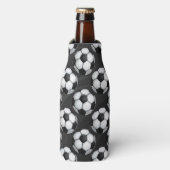 Zwart-wit Voetbal Flesjeskoeler (Fles Voorkant)