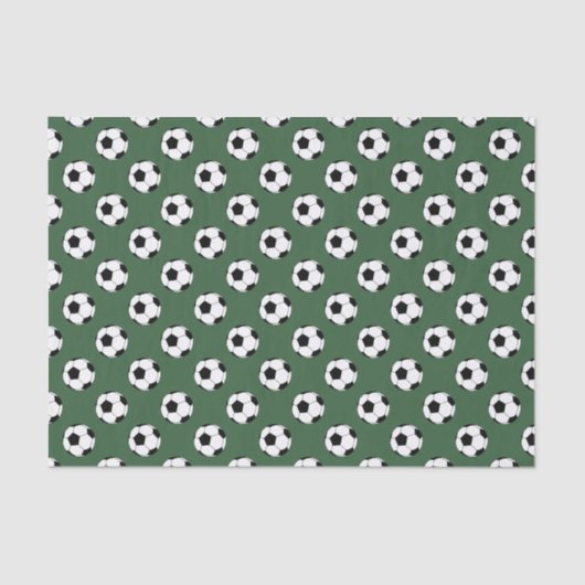 Zwart/Wit Voetbal Football Balls, Hunter Groen Tissuepapier (Voorkant)