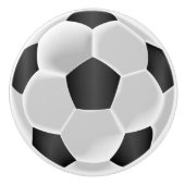 Zwart-wit Voetbal / Football Keramische Knop (Voorkant)