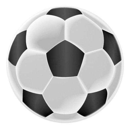 Zwart-wit Voetbal / Football Keramische Knop (Voorkant)