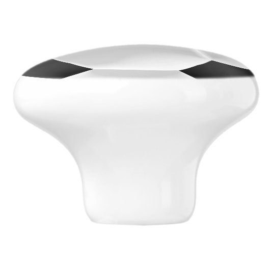 Zwart-wit Voetbal / Football Keramische Knop (Zijkant)