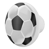 Zwart-wit Voetbal / Football Keramische Knop (Rechts)