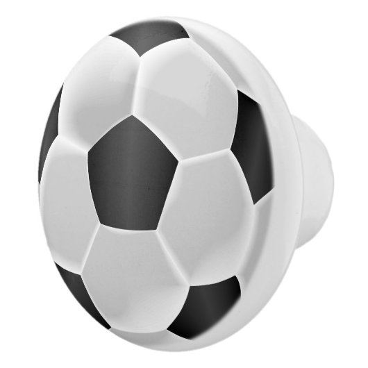 Zwart-wit Voetbal / Football Keramische Knop (Rechts)