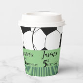 Zwart Wit Voetbal Football Kids Verjaardagsfeestje Papieren Bekers (Achterkant)