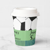 Zwart Wit Voetbal Football Kids Verjaardagsfeestje Papieren Bekers (Rechts)