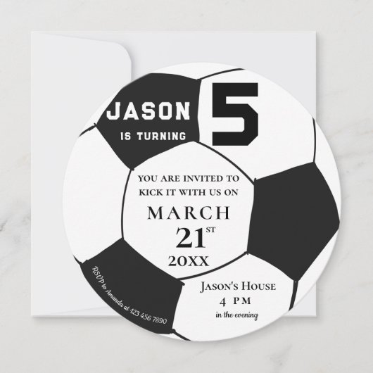 Zwart Wit Voetbal Football Sport Thema Verjaardag Kaart (Voorkant)