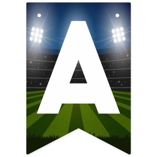 Zwart Wit Voetbal Football Sport Verjaardagsfeest Vlaggetjes (Derde vlag)