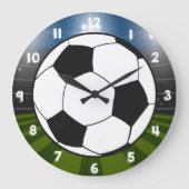Zwart Wit Voetbal Football Stadion Sport Grote Klok (Voorkant)