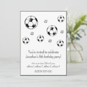 Zwart & Wit Voetbal Football Thema Verjaardagsfees Kaart (Staand voorkant)