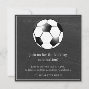 Zwart & Wit Voetbal Football Thema Verjaardagsfees Kaart