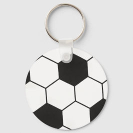 Zwart-wit Voetbal Geometric Patroon Sleutelhanger