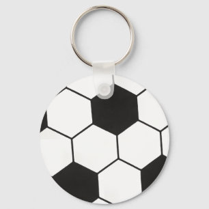 Zwart-wit Voetbal Geometric Patroon Sleutelhanger