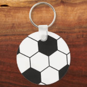 Zwart-wit Voetbal Geometric Patroon  Sleutelhanger (Voorkant)