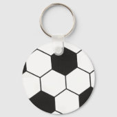 Zwart-wit Voetbal Geometric Patroon  Sleutelhanger (Achterkant)