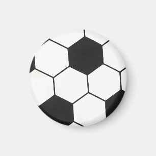 Zwart-wit voetbal geometrisch patroon magneet