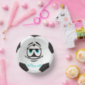 Zwart-wit voetbal grappig gezicht papieren kommen (Feest)