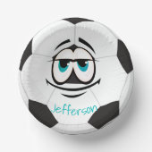 Zwart-wit voetbal grappig gezicht papieren kommen (Voorkant)