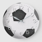 Zwart-wit Voetbal Grote Klok (Voorkant)