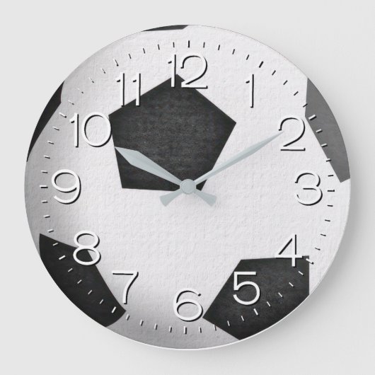 Zwart-wit Voetbal Grote Klok (Voorkant)