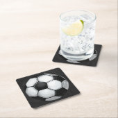 Zwart-wit Voetbal Kartonnen Onderzetters (Insitu)