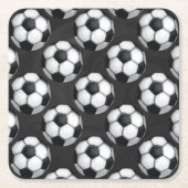 Zwart-wit Voetbal Kartonnen Onderzetters (Voorkant)