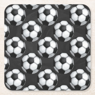 Zwart-wit Voetbal Kartonnen Onderzetters