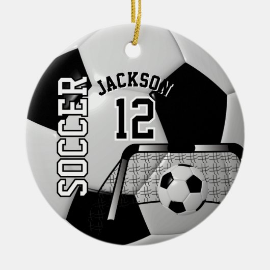 Zwart-wit Voetbal ⚽ Keramisch Ornament (Voorkant)