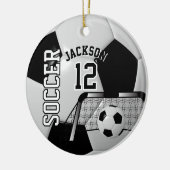 Zwart-wit Voetbal ⚽ Keramisch Ornament (Links)