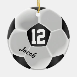 Zwart-wit Voetbal Keramisch Ornament