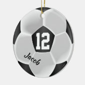 Zwart-wit Voetbal Keramisch Ornament (Links)