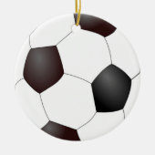 Zwart-wit voetbal keramisch ornament (Voorkant)