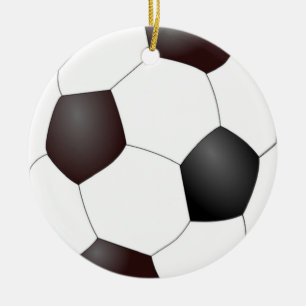 Zwart-wit voetbal keramisch ornament